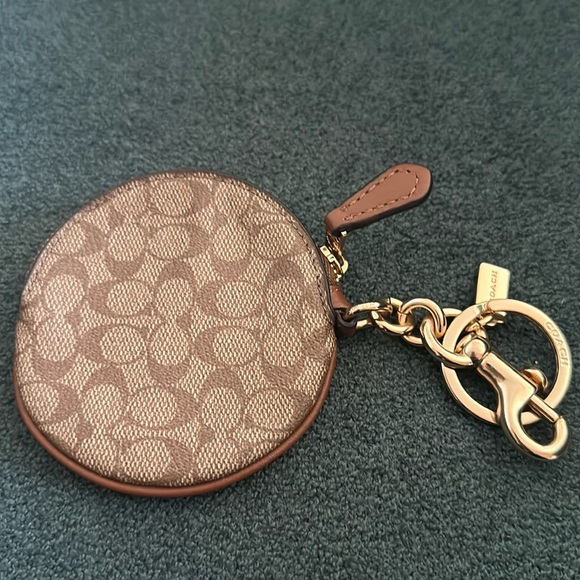 Coach Bags Circular Coin Pouch Bag Charm In Signature Canvas Poshmark